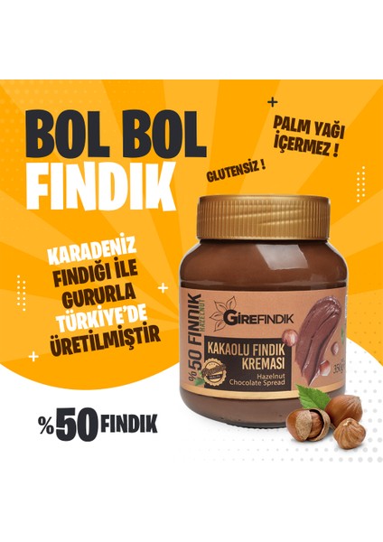 Girefındık Kakaolu Fındık Kreması Cam Kavanoz 350 gr