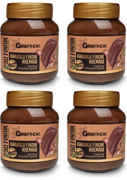 Girefındık Kakaolu Fındık Kreması Cam Kavanoz 350 gr x 4