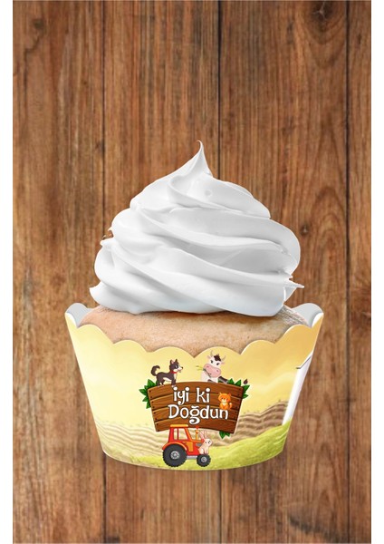 Çiftlik Konsepti Cupcake Sargısı 8'li
