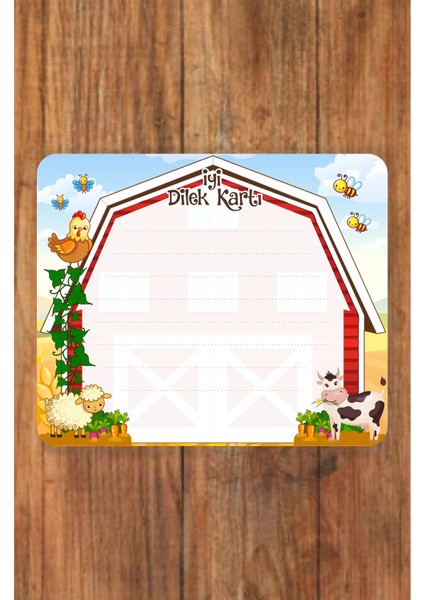 Çiftlik Konsept Dilek Kartı 20'li *kalın Kağıt