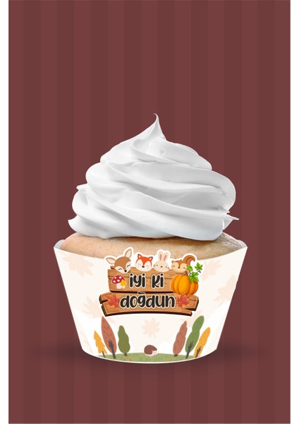 Orman Hayvanları Cupcake Sargısı 8'li