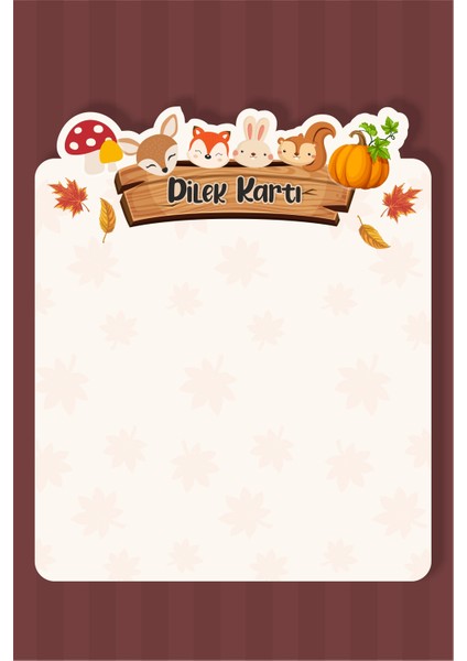 Orman Hayvanları Dilek Kartı 20'li