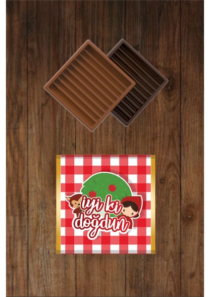 Kırmızı Başlıklı Kız Konseptli Çikolata Sargısı 20'li