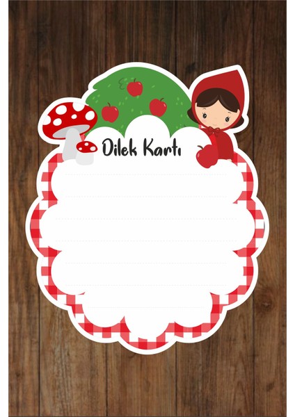 Kırmızı Başlıklı Kız Dilek Kartı 20'li *kalın Kağıt
