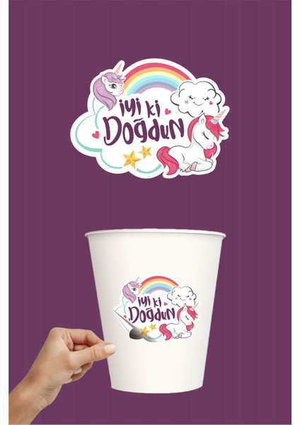 Unicorn Konseptli Sticker 20'li (Etiket)
