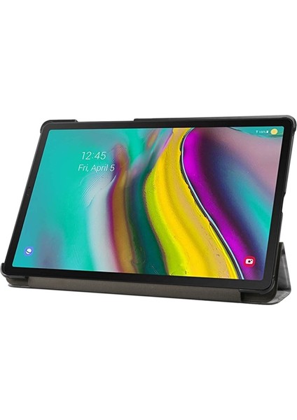 Galaxy Tab A7 10.4 Için Mermer Desen Pu Deri Tablet Kılıfı - Gri (Yurt Dışından)