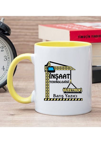 Kişiye Özel Inşaat Teknolojisi Öğretmeni Sarı Kupa Bardak