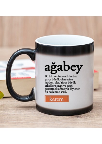 Kişiye Özel Ağabey Kelime Anlamı Sihirli Kupa Bardak