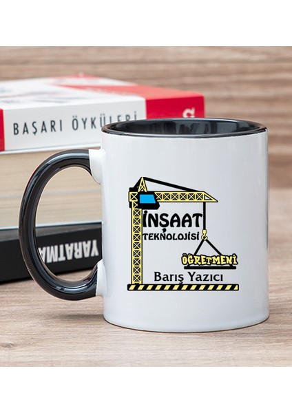 Kişiye Özel Inşaat Teknolojisi Öğretmeni Siyah Kupa Bardak