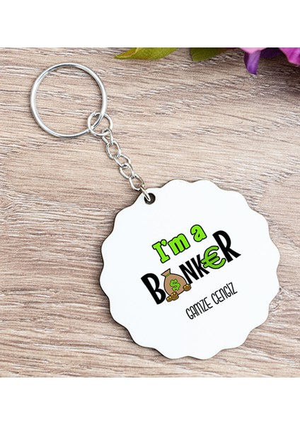 Kişiye Özel Bankacı Ahşap Anahtarlık