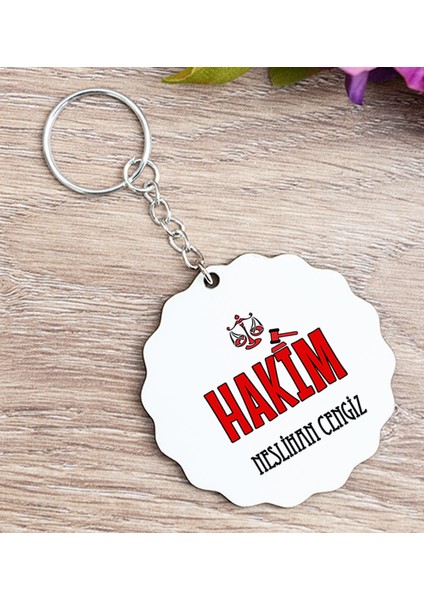 Kişiye Özel Hakim Ahşap Anahtarlık
