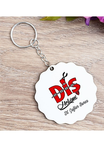 Kişiye Özel Diş Hekimi Ahşap Anahtarlık