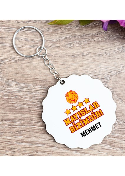 Kişiye Özel Mayıslar Bizimdir Ahşap Anahtarlık