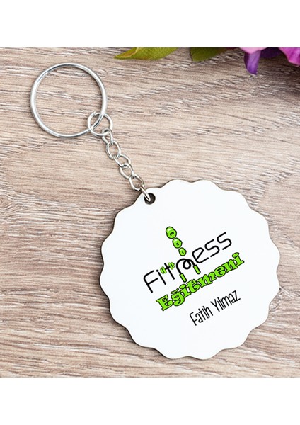 Kişiye Özel Fitness Eğitmeni Ahşap Anahtarlık