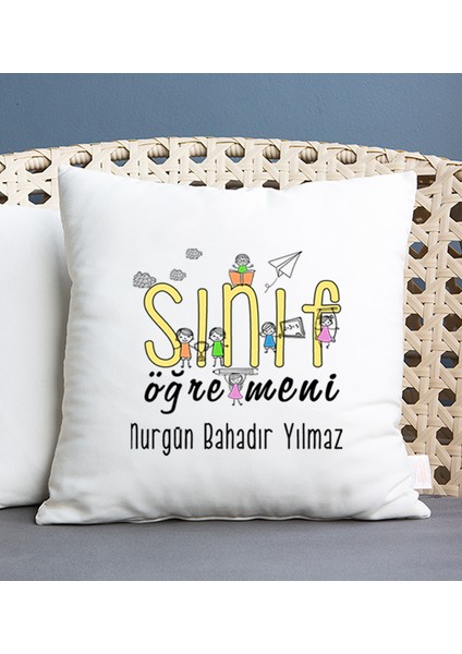 Kişiye Özel Sınıf Öğretmeni Kare Yastık