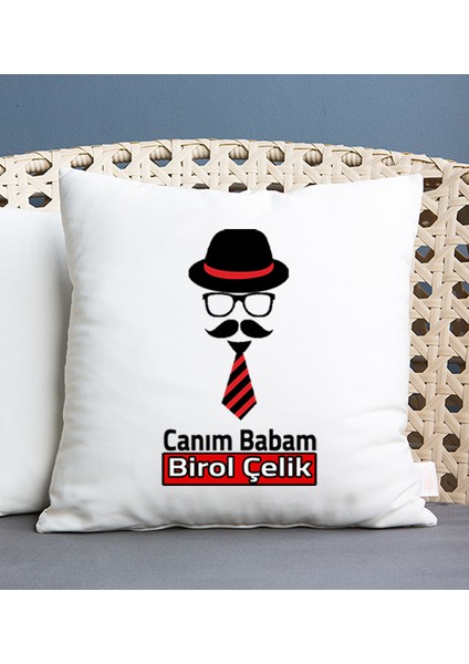 Kişiye Özel Kravat Tasarım Babaya Hediye Kare Yastık