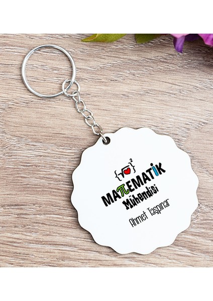 Kişiye Özel Matematik Mühendisi Ahşap Anahtarlık