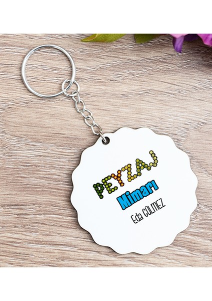 Kişiye Özel Peyzaj Mimarı Ahşap Anahtarlık