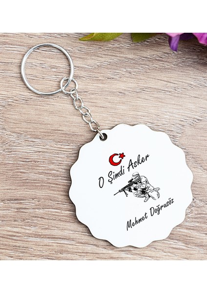 Kişiye Özel Askere Hediye Ahşap Anahtarlık