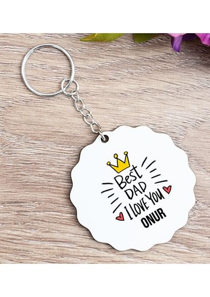Kişiye Özel Best Dad Ahşap Anahtarlık