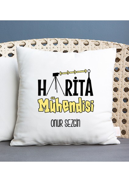 Kişiye Özel Harita Mühendisi Kare Yastık