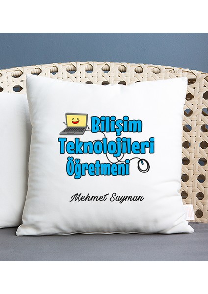 Kişiye Özel Bilişim Teknolojileri Öğretmeni Kare Yastık