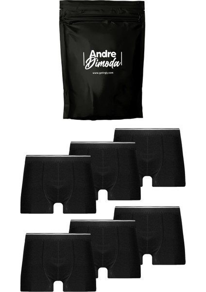 Erkek 6'lı Boxer Kumaş Premium Paket Özel Dizayn Düz Likralı Boxer Şort Çeyizlik Hediyelik Kutulu Ürün