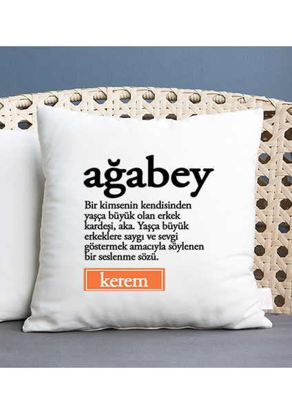 Kişiye Özel Ağabey Kelime Anlamı Kare Yastık