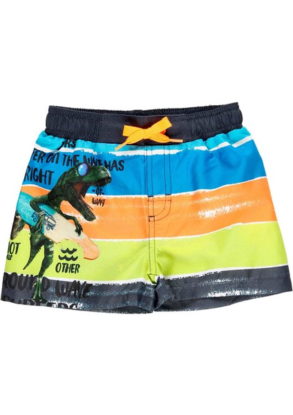 Erkek Çocuk Dinozor Baskılı Şort Mayo