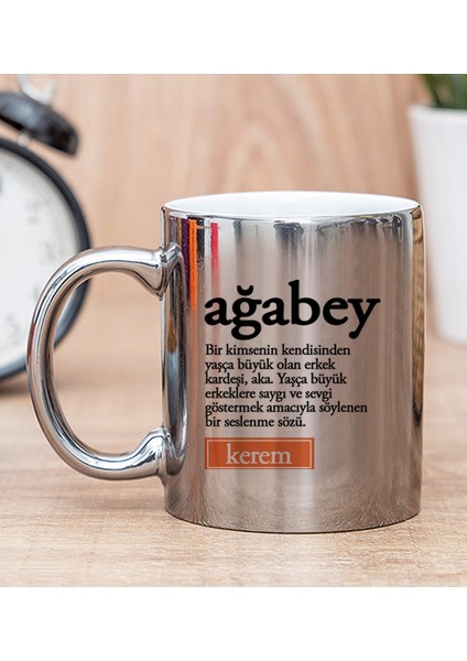 Kişiye Özel Ağabey Kelime Anlamı Silver Kupa Bardak