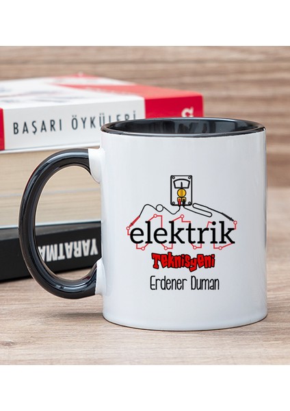 Kişiye Özel Elektrik Teknisyeni Siyah Kupa Bardak