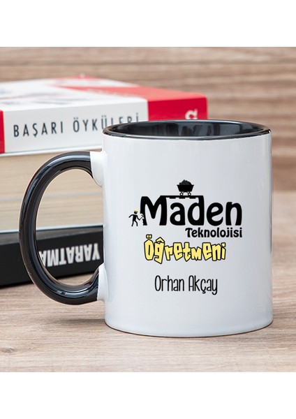 Kişiye Özel Maden Teknolojisi Öğretmeni Siyah Kupa Bardak