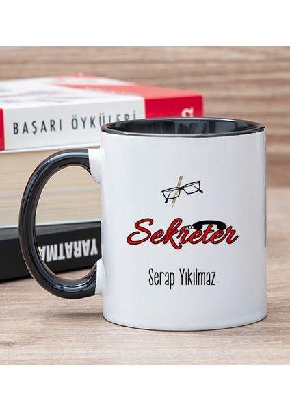 Kişiye Özel Sekreter Siyah Kupa Bardak