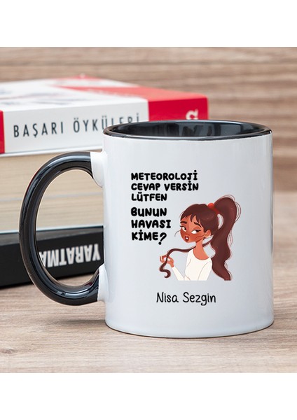 Kişiye Özel Bunun Havası Kime Siyah Kupa Bardak