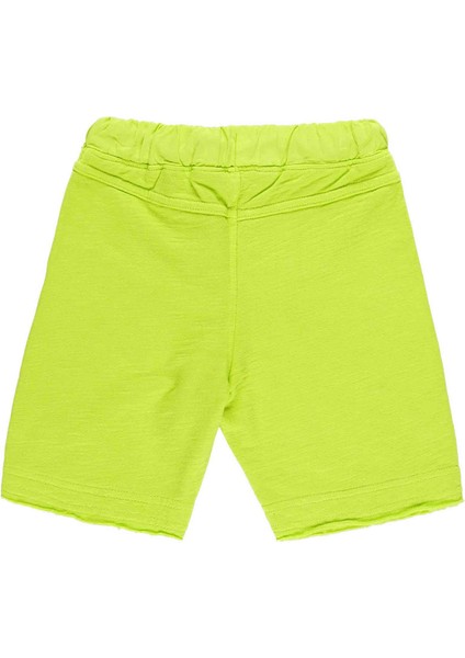Erkek Çocuk Yazı Baskılı Bermuda Şort Neon Yeşil fiyatları