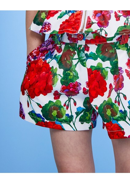 Kız Çocuk Çiçek Desenli Şort modelleri