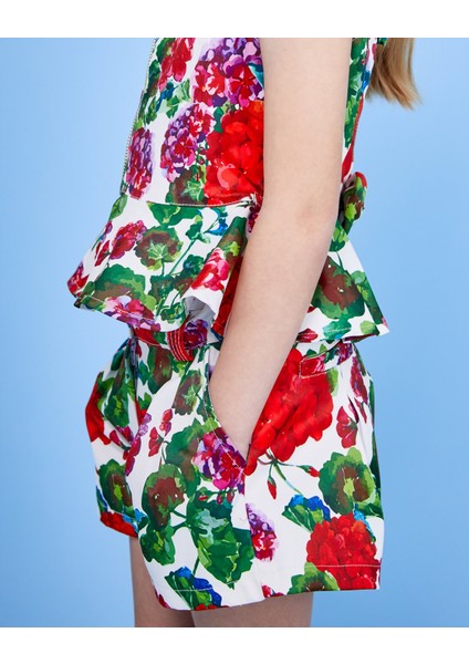 Kız Çocuk Çiçek Desenli Şort fırsatları