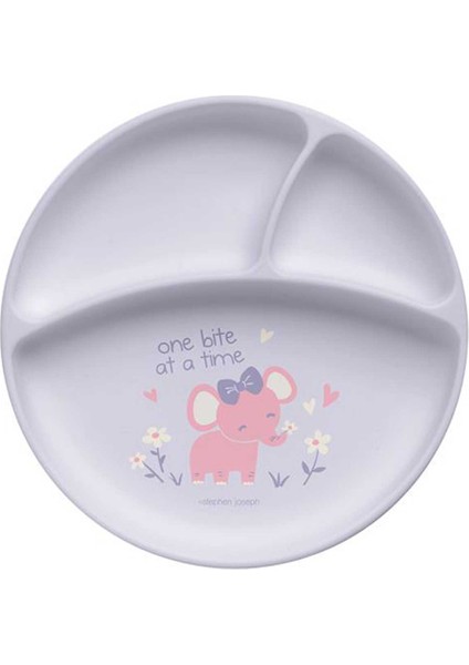 Silikon Mama Tabağı Fil Lila