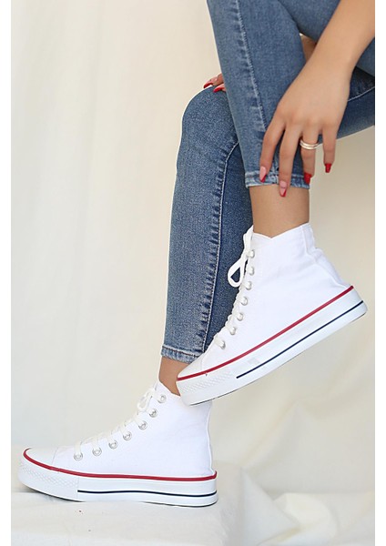 Convers All Star Kalın Taban Keten Kadın Sneaker 10-8888-22