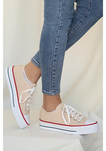 Convers All Star Kalın Taban Keten Kadın Sneaker 10-9999-22