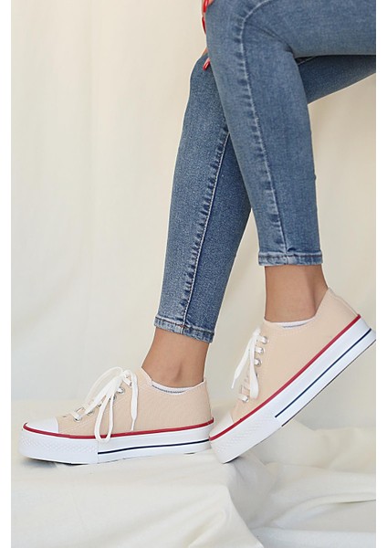 Convers All Star Kalın Taban Keten Kadın Sneaker 10-9999-22