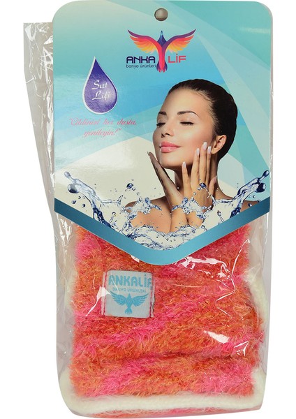 Ipli Sırt ve Vücut Yumuşak Banyo Lifi Pembe-Turuncu 56 x 10 cm