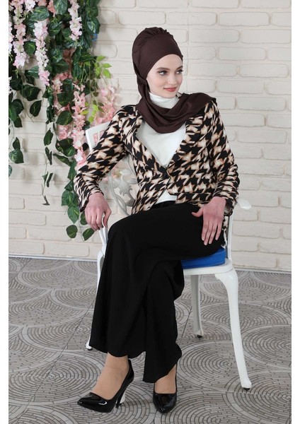 Yandan Fırfırlı Penye Hazır Türban Kahve Ht-73 modelleri