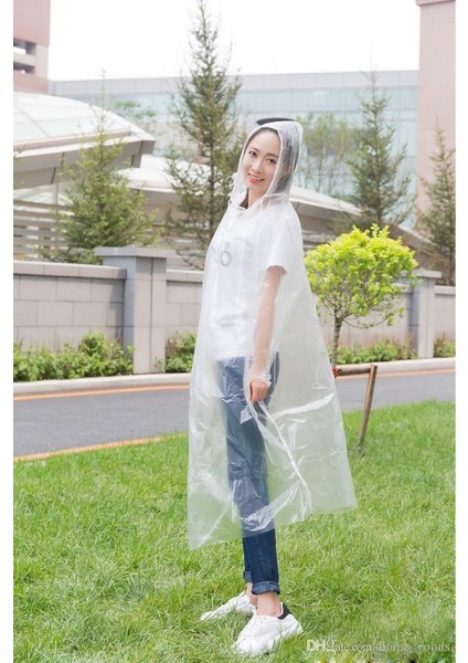 Poşet Yağmurluk Unisex 5'li Şeffaf Kullan At Yağmur Toz Poşet Koruyucu