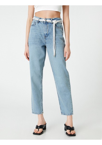 2SAL40060MD Yüksek Bel Mom FitAçık İndigo Kadın Denim Pantolon modelleri