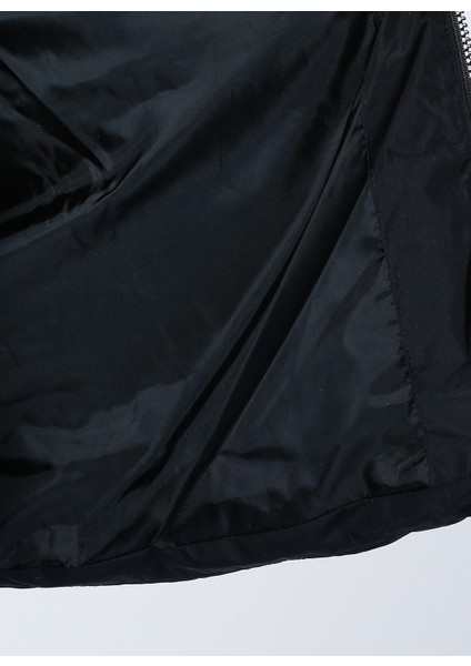 Dik Yaka Normal Kalıp Düz Siyah Erkek Mont - Onsmelvin Life Quilted Jacket Otw V modelleri