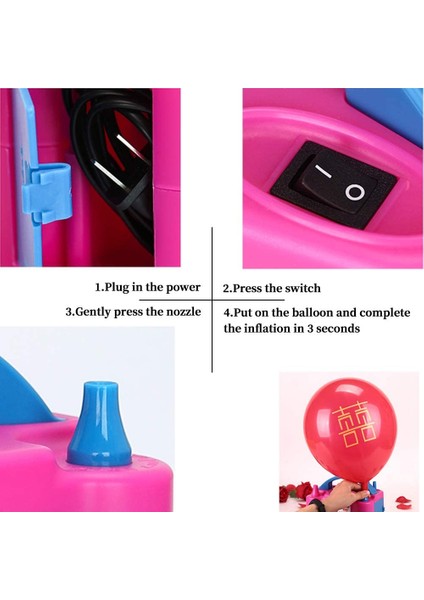 Elektrikli Hava Balon Pompası 110V 600W Garland Arch Parti Dekorasyon Için Balon Blower Şişirme, Gül Kırmızı (Yurt Dışından) modelleri