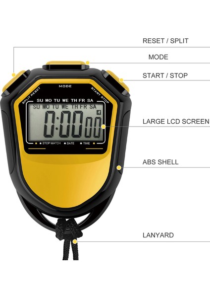 Su Geçirmez Kronometre Dijital El LCD Zamanlayıcı Kronograf (Yurt Dışından) modelleri