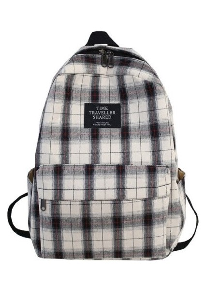 Moda Ekose Tuval Sırt Çantası Kadın Öğrenci Üniversite Sırt Çantası Genç Okul Çantaları Büyük Kapasiteli Su Geçirmez Dwaterproof Seyahat (Yurt Dışından)