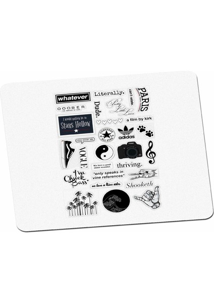 Panorama Ajans Black Doodle Mouse Pad